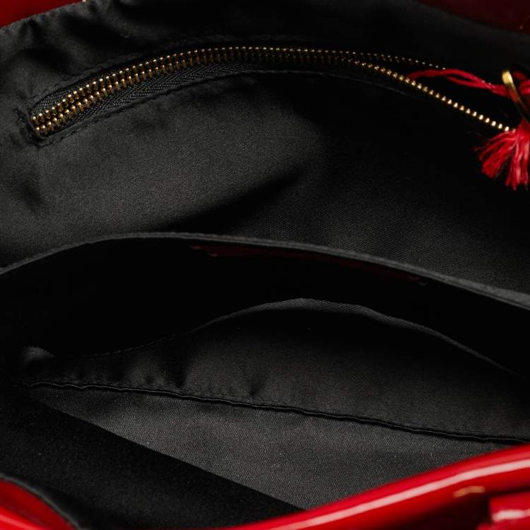 Pre Owned Valentino Betty Bow Red Patent Leather Tote