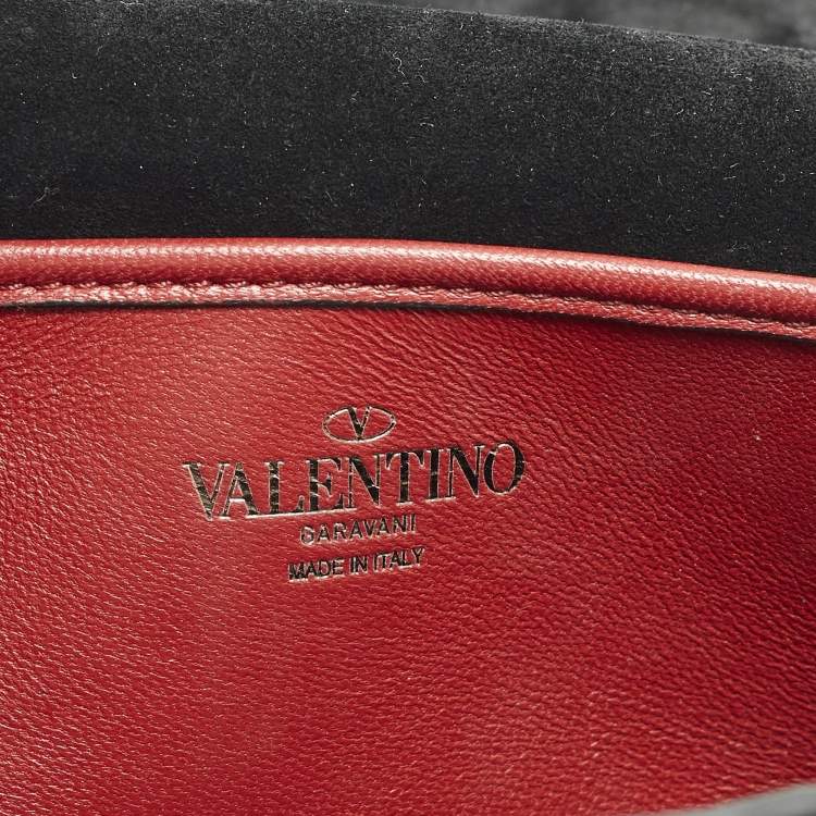 Pre Owned Valentino Rockstud Spike Black Quilted Leather Top Handle Bag