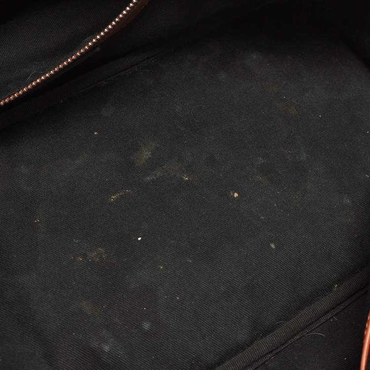 Pre Owned Valentino Orange/Black Leather Duffel Bag