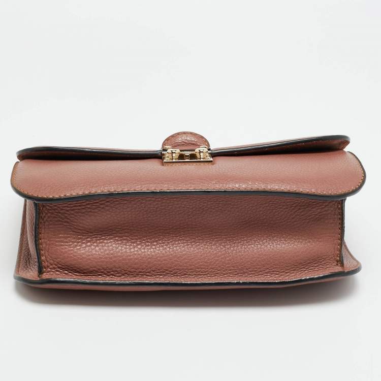 مملوكة مسبقًا Valentino Rockstud Glam Lock Medium Old Rose Leather Flap Bag