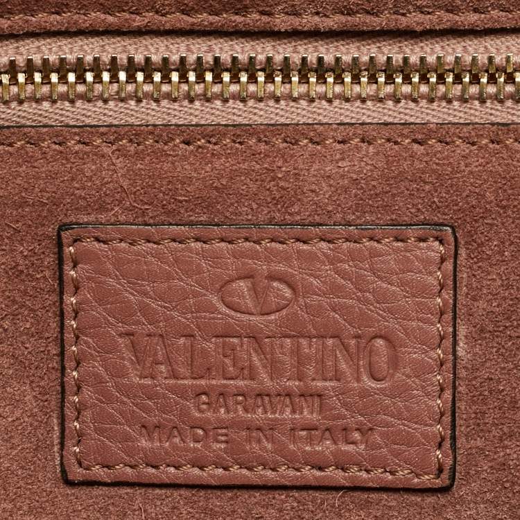 مملوكة مسبقًا Valentino Rockstud Glam Lock Medium Old Rose Leather Flap Bag