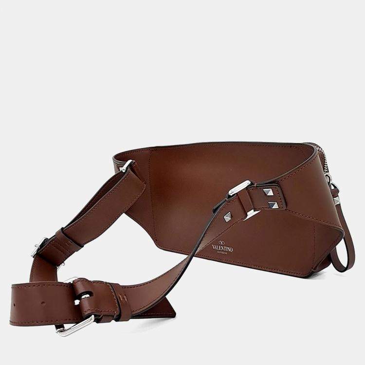 Pre Owned Valentino Brown Leather Belt Bag