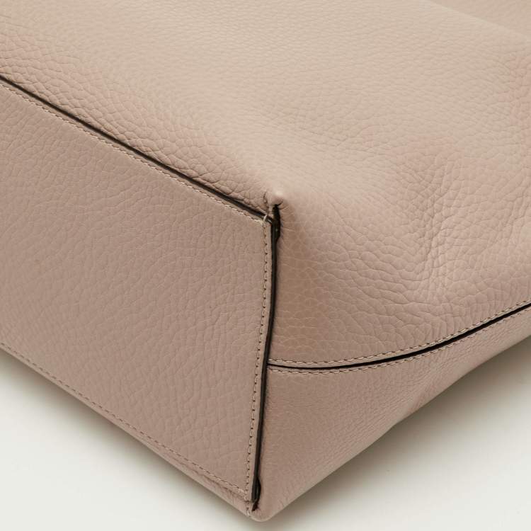 Pre Owned Valentino Rockstud Beige Leather Shopper Tote