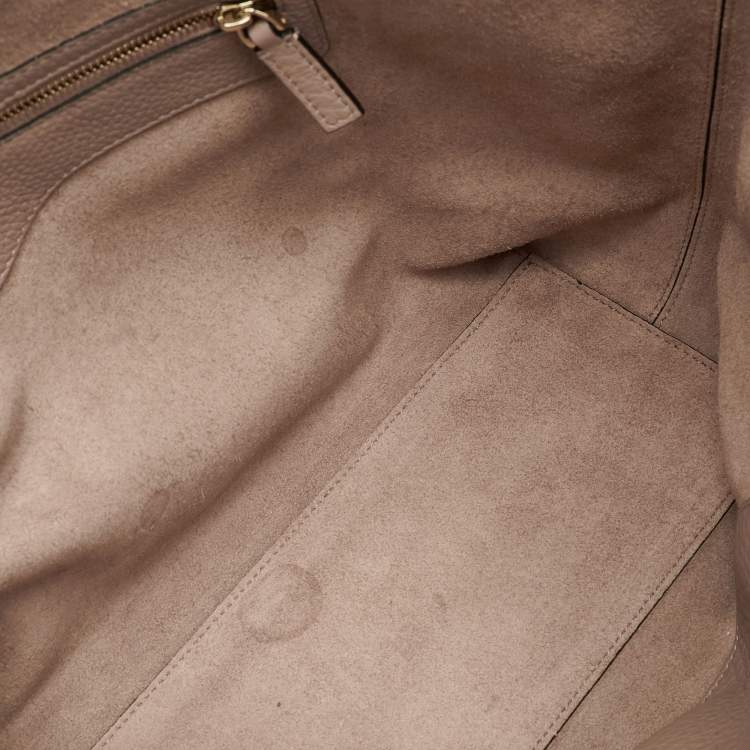 Pre Owned Valentino Rockstud Beige Leather Shopper Tote