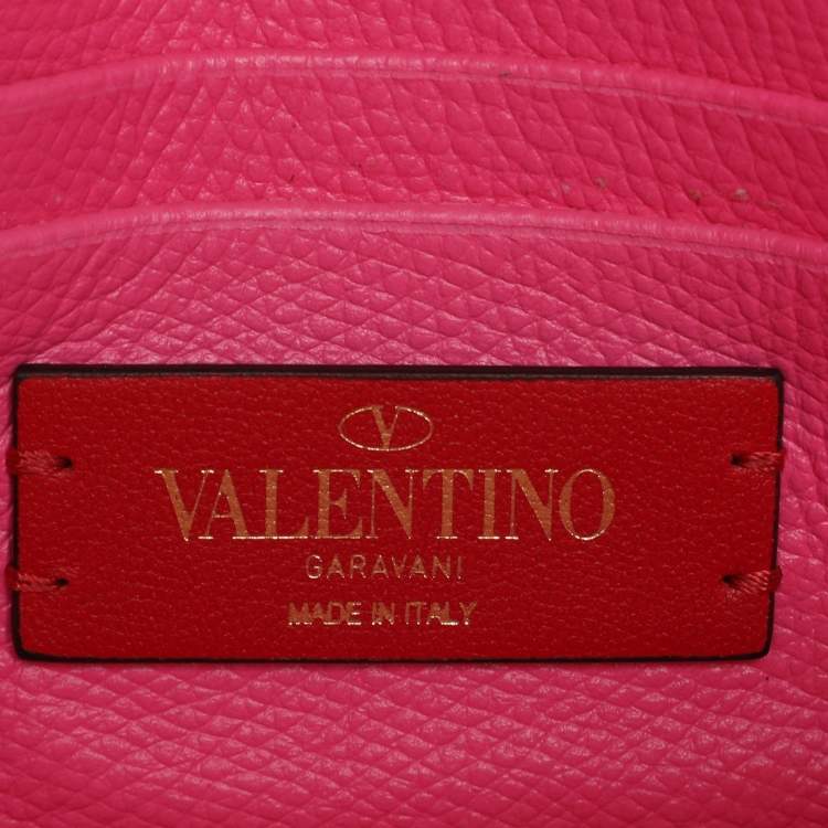 Pre Owned Valentino VLogo Pink Leather Convertible Shoulder Bag