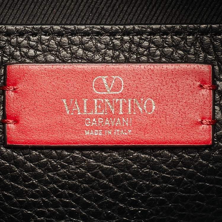 Pre Owned Valentino Rockstud Black Leather Bowler Bag