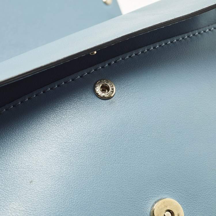 مملوكة مسبقًا حقيبة كلتش فالنتينو روكستد جلد أسود سلسلة