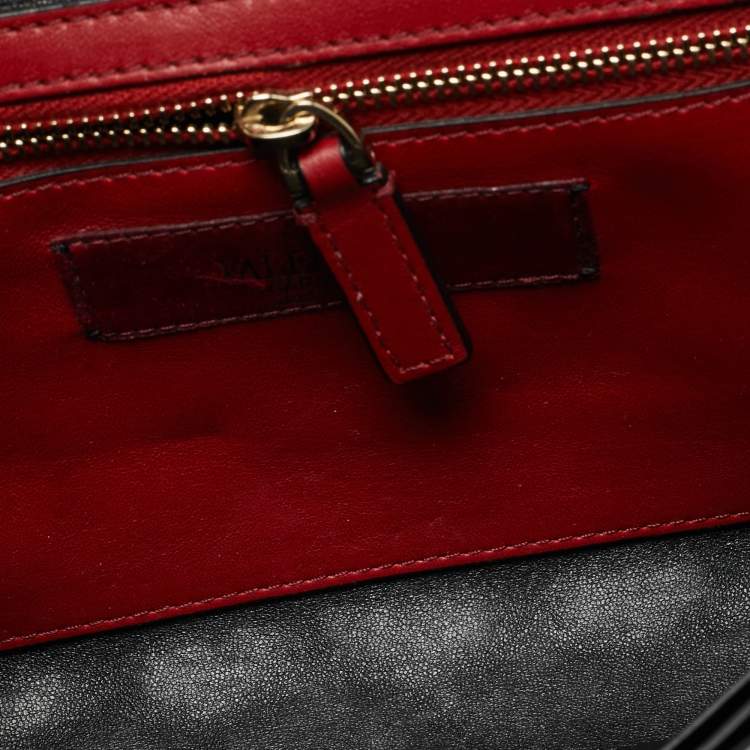 Pre Owned Valentino Rockstud Spike Metallic Blue Quilted Leather Chain Clutch