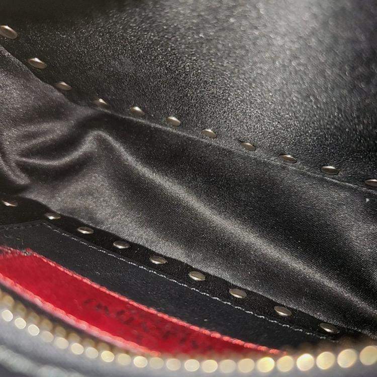 Pre Owned Valentino Black Leather Rockstud Chain Mini Crossbody Bag