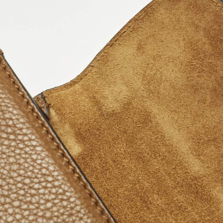 Pre Owned Valentino Glam Lock Small Brown Leather Rockstud Chain Shoulder Bag