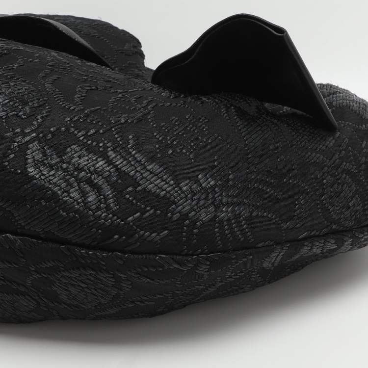 Pre Owned Valentino Bow Black Leather, Nylon and Straw Hobo