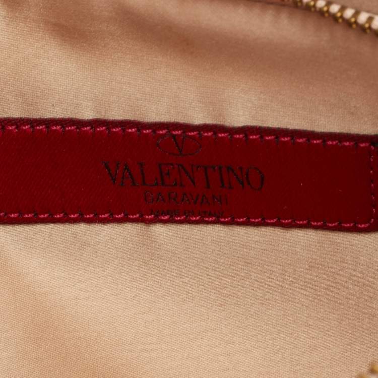 Pre Owned Valentino Metallic Leather Bow Pouch Clutch