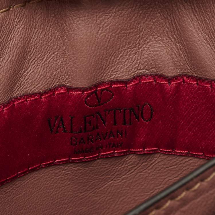 مملوكة مسبقًا Valentino Old Rose Leather Chain Clutch
