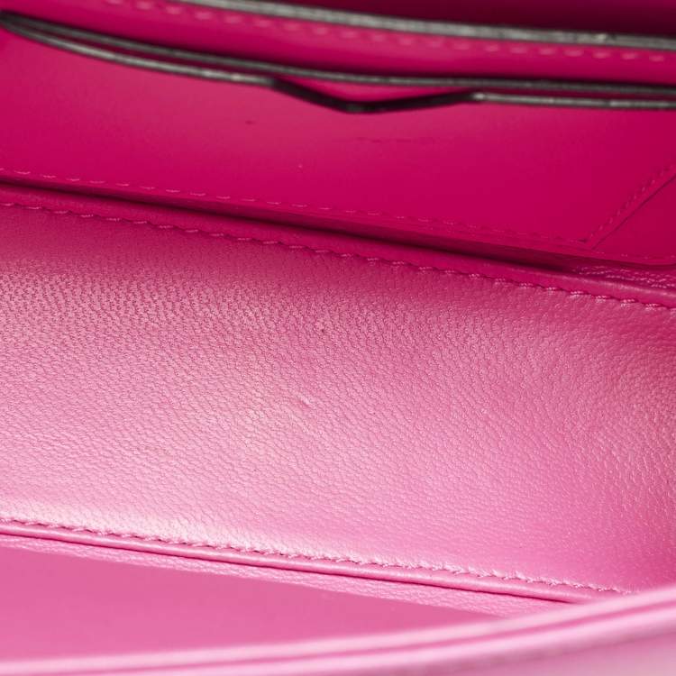 Pre Owned Valentino One Stud Mini Pink Leather Flap Top Handle Bag