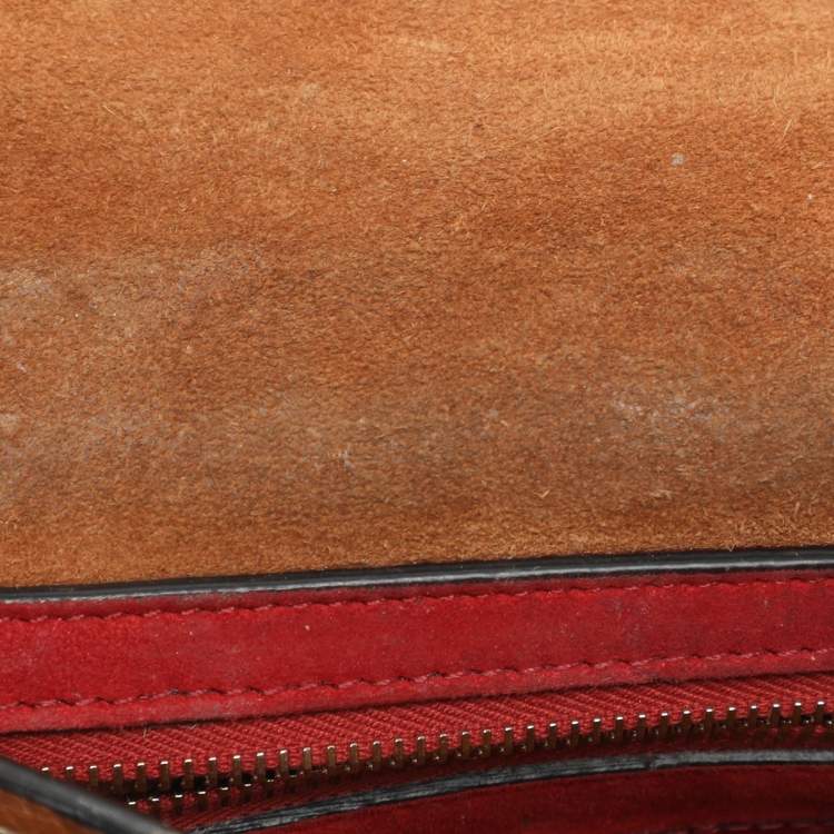 Pre Owned Valentino Rockstud Spike Medium Brown Leather Top Handle Bag