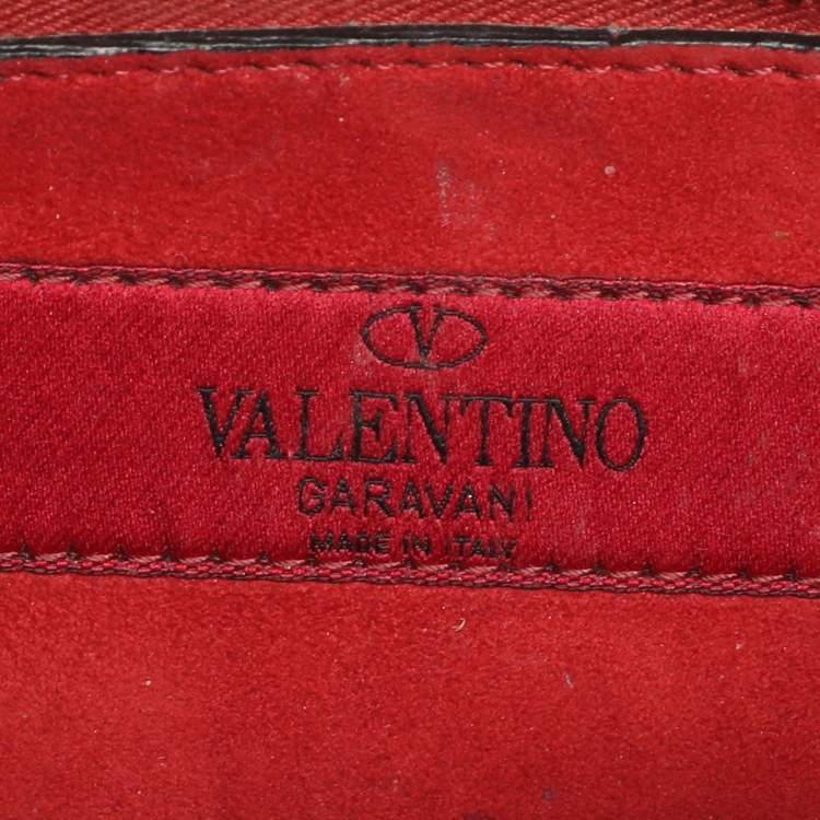 Pre Owned Valentino Rockstud Spike Medium Brown Leather Top Handle Bag