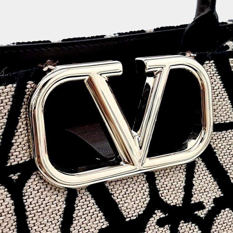 Pre Owned Valentino Twill Iconograph Tote and Shoulder Bag