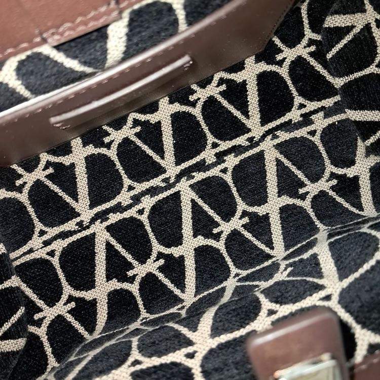 Pre Owned Valentino Twill Iconograph Tote and Shoulder Bag