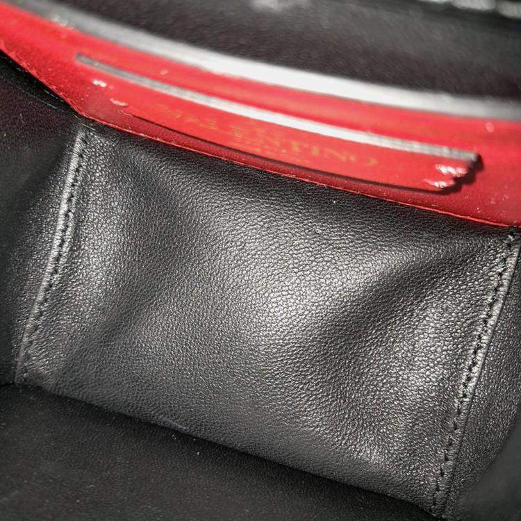 Pre Owned Valentino Black Leather V-Ring Micro Crossbody Bag