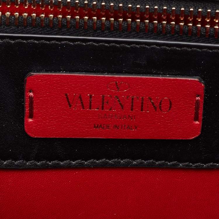 مملوكة مسبقًا Valentino VLTN Black Leather Flap Chain Shoulder Bag