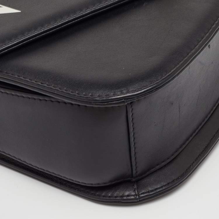 مملوكة مسبقًا Valentino VLTN Black Leather Flap Chain Shoulder Bag