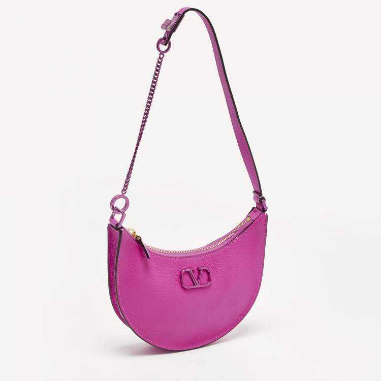 Pre Owned Valentino VLogo Mini Pink Leather Hobo