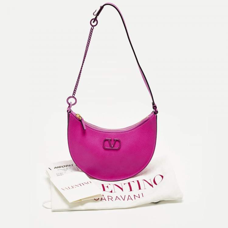 Pre Owned Valentino VLogo Mini Pink Leather Hobo