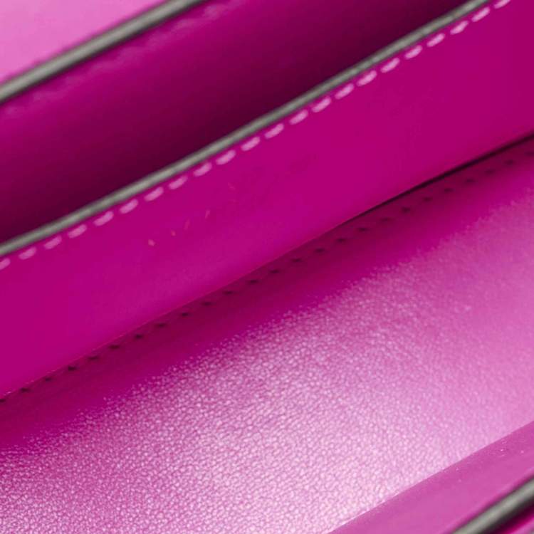 Pre Owned Valentino Rockstud23 Hot Pink Leather Flap Shoulder Bag