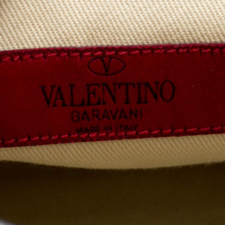 Pre Owned Valentino Red/Beige Leather Aphrodite Bow Bag