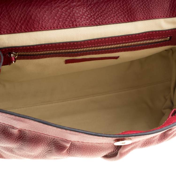 Pre Owned Valentino Red/Beige Leather Aphrodite Bow Bag