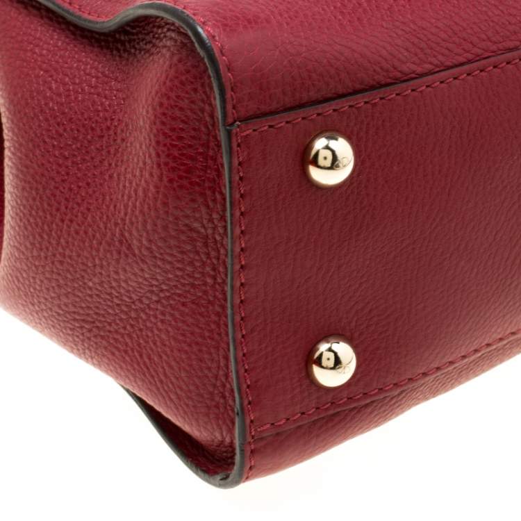 Pre Owned Valentino Red/Beige Leather Aphrodite Bow Bag