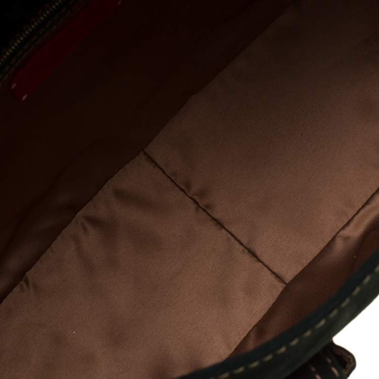 Pre Owned Valentino Green Suede and Lizard Satchel