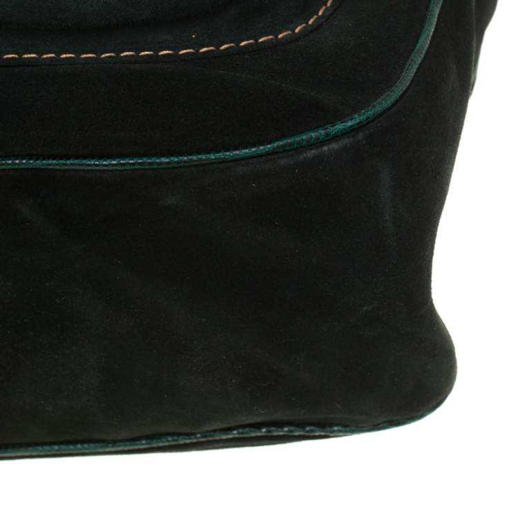 Pre Owned Valentino Green Suede and Lizard Satchel