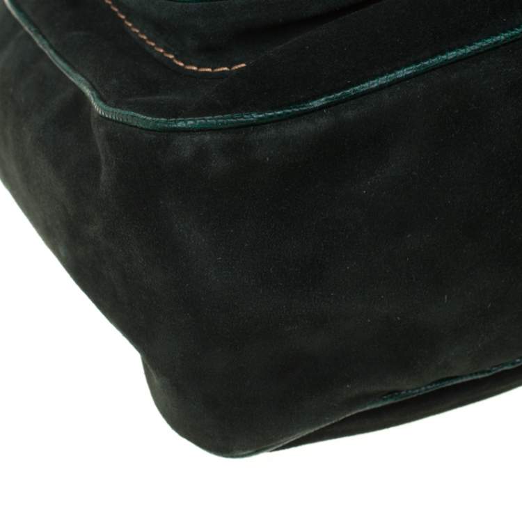 Pre Owned Valentino Green Suede and Lizard Satchel