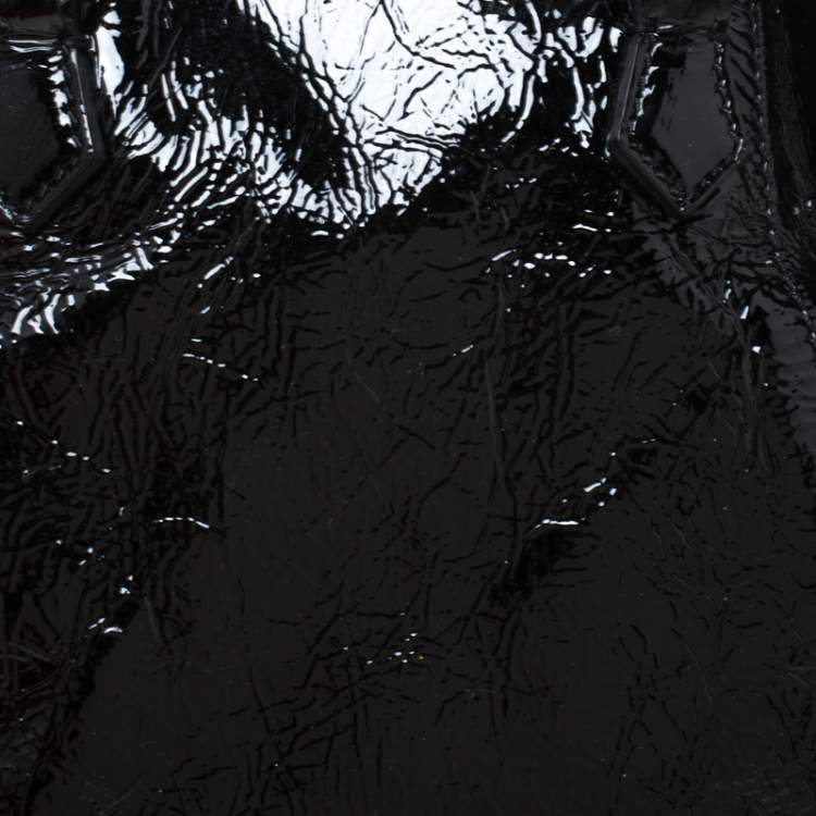 Pre Owned Valentino Black Patent Leather Hobo