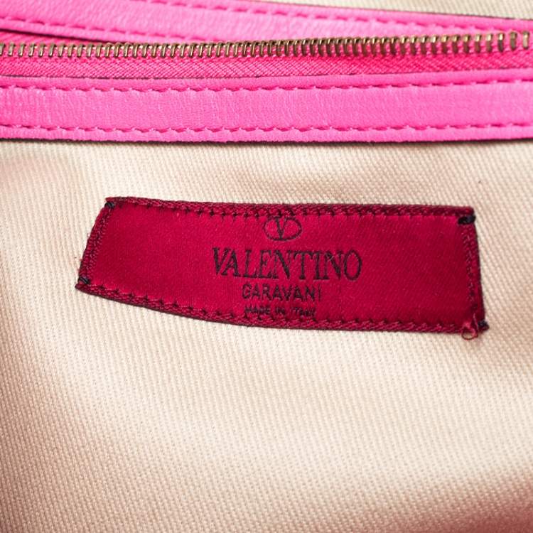 Pre Owned Valentino Pink Rockstud Leather Satchel