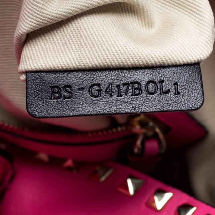 Pre Owned Valentino Pink Rockstud Leather Satchel