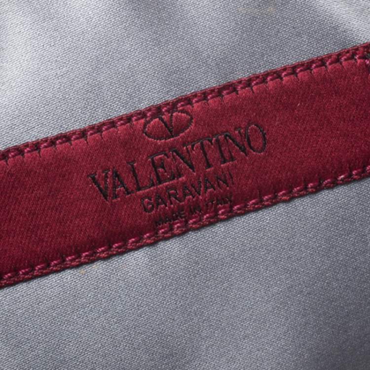 Pre Owned Valentino Metallic Leather Pleated Bow Clutch