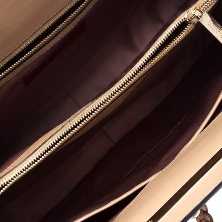 Pre Owned Valentino Beige Leather Demetra Tote