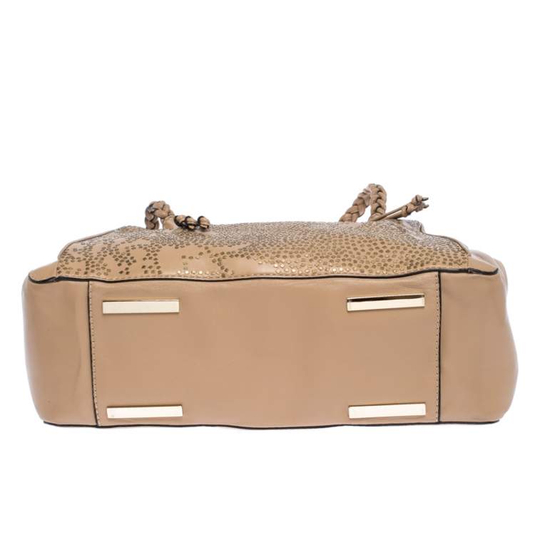 Pre Owned Valentino Beige Leather Demetra Tote