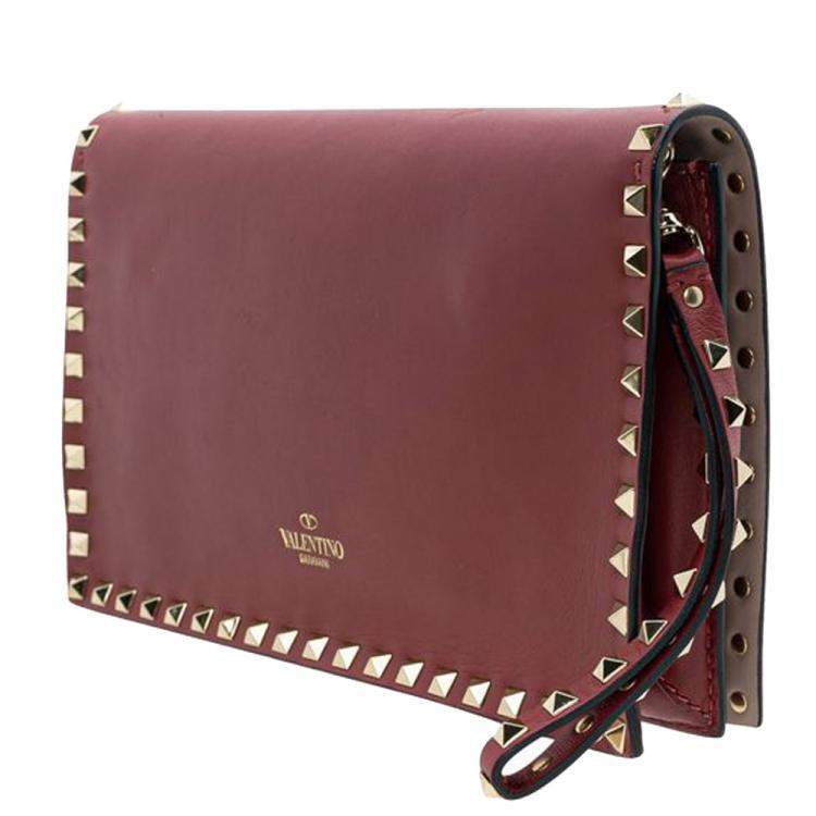 Valentino Rockstud Leather Clutch Bag