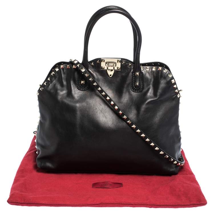 Pre Owned Valentino Black Leather Rockstud Satchel