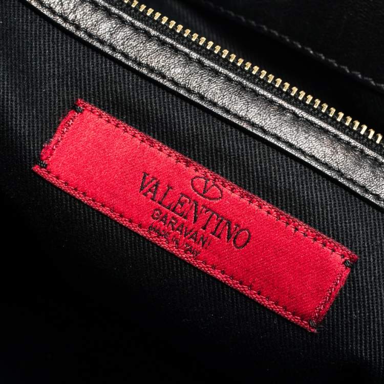 Pre Owned Valentino Black Leather Rockstud Satchel