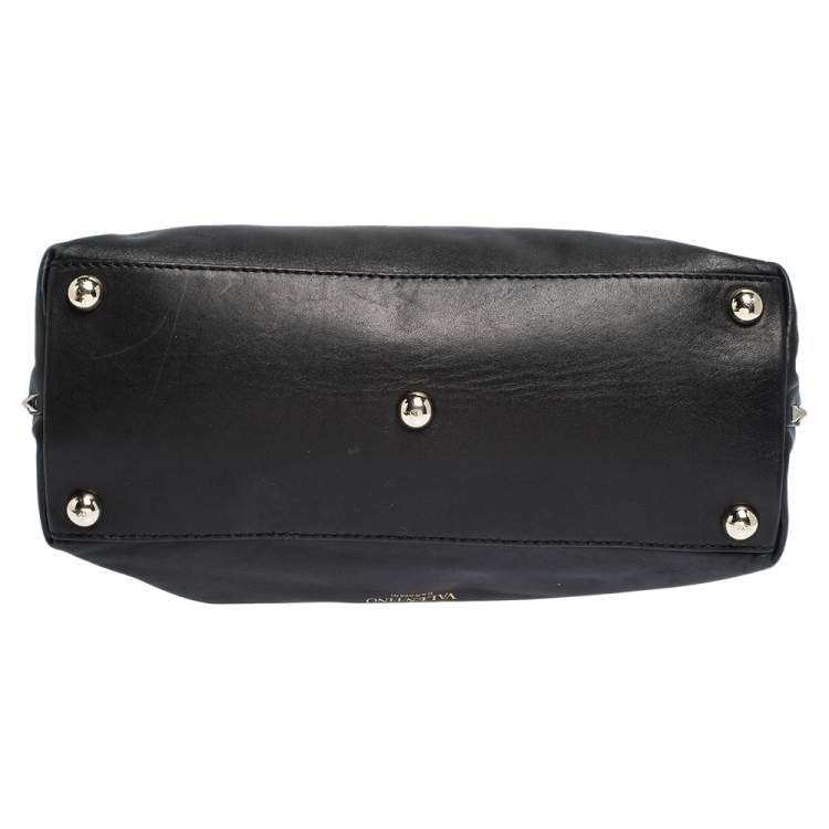 Pre Owned Valentino Black Leather Rockstud Satchel