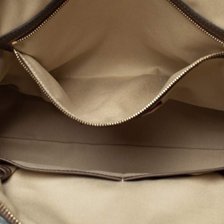 Pre Owned Valentino Tri Color Stripe Leather Front Pocket Satchel
