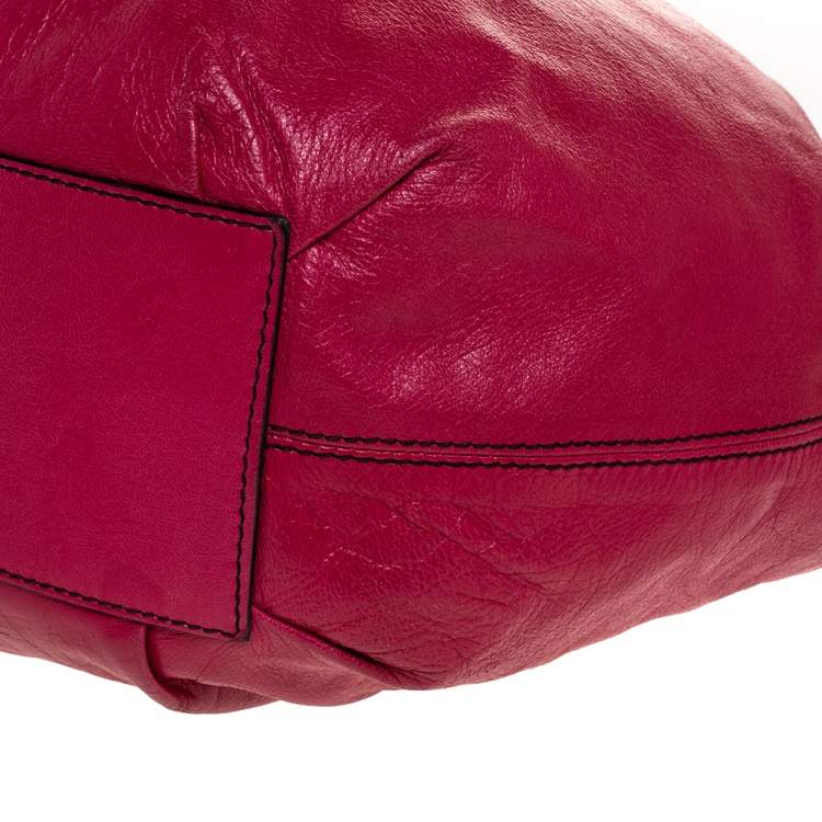 Pre Owned Valentino Pink Leather Bow Hobo