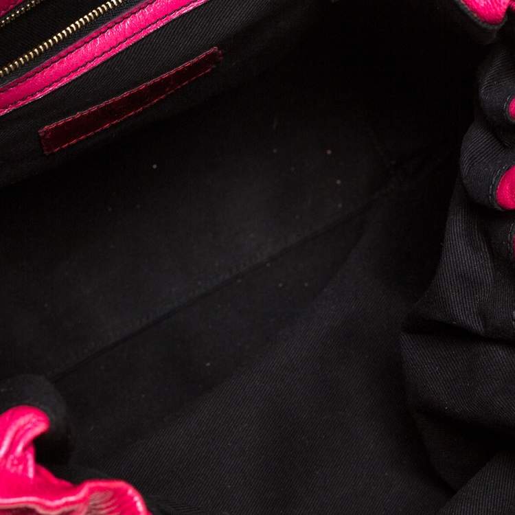 Pre Owned Valentino Pink Leather Bow Hobo