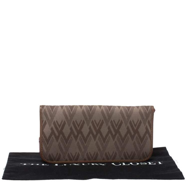Pre Owned Valentino Tri Color Canvas and Leather Continental Wallet