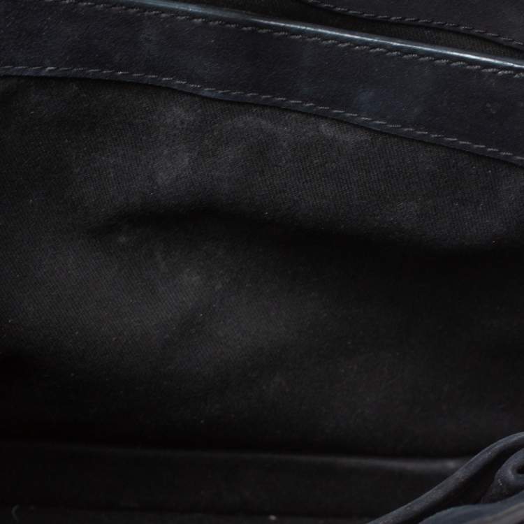 Pre Owned Valentino Black Patent Leather Rockstud Top Handle Bag