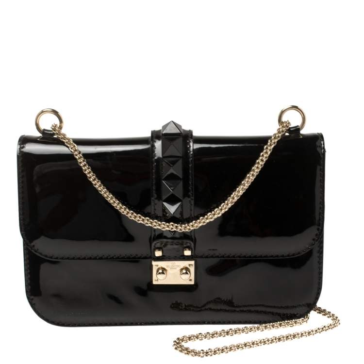 Black patent outlet valentino bag